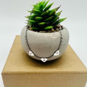 Sterling silver 1-3 heart necklace